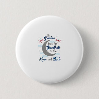 Grandma Loves Her Grandkids Dragonfly Moon Women G Button