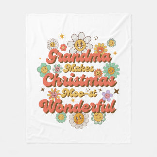 Grandma Makes Christmas Moo-st Wonderful Fleecedecke