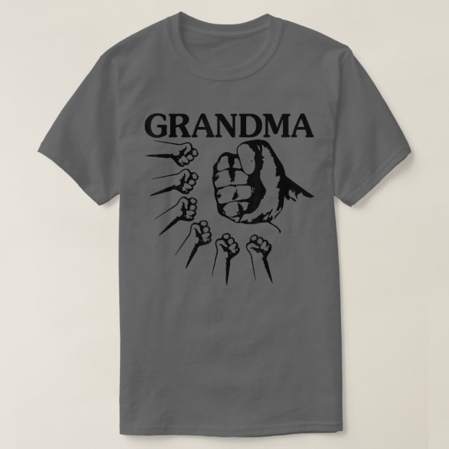 GRANDMA mit Grandkids Hand to Hand Faustpumpe  T-Shirt (Design vorne)
