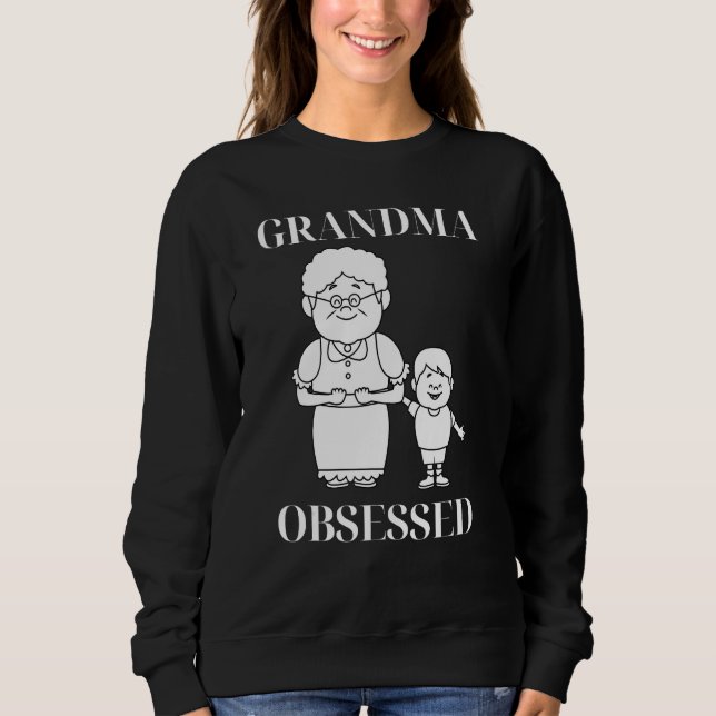 Grandma Obsessed Kids Youth Girls Boys Grandchildr Sweatshirt (Vorderseite)