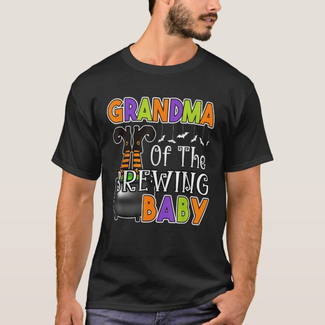 Grandma of Brewing Baby Halloween Theme Baby Showe T-Shirt (Vorderseite)