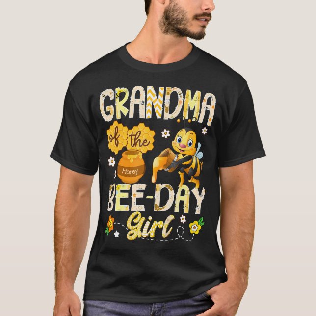 Grandma Of The Bee-Day Girl Funny Bee Birthday Gir T-Shirt (Vorderseite)