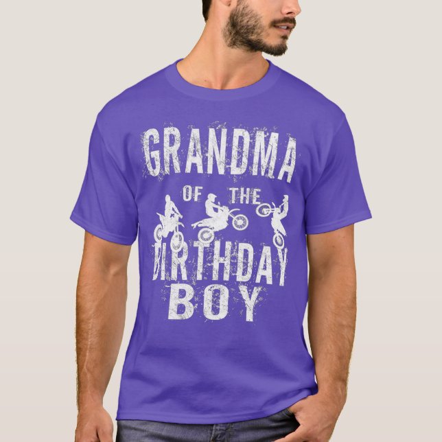 Grandma Of The Birthday Boy Dirt Bike Bday Party T-Shirt (Vorderseite)