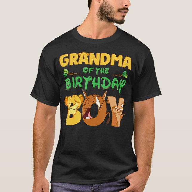 Grandma Of The Birthday Boy Lion Family Matching T-Shirt (Vorderseite)