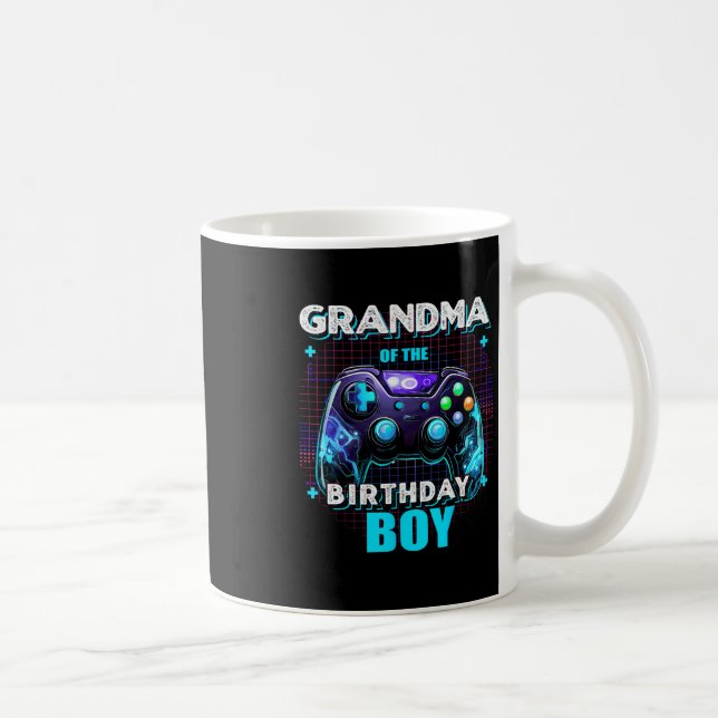 Grandma Of The Birthday Boy Matching Family Video  Kaffeetasse (Rechts)