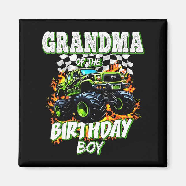 Grandma Of The Birthday Boy Monster Truck Birthday Magnet (Vorne)