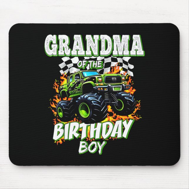 Grandma Of The Birthday Boy Monster Truck Birthday Mousepad (Vorne)