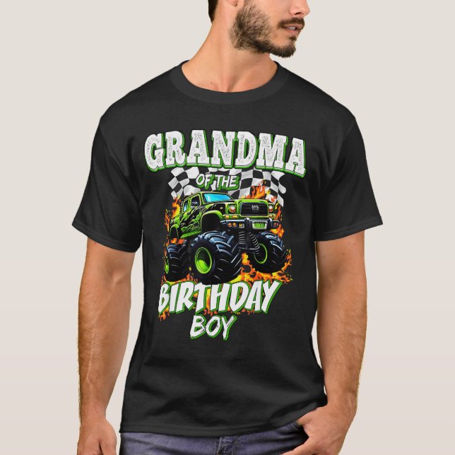 Grandma Of The Birthday Boy Monster Truck Birthday T-Shirt (Vorderseite)
