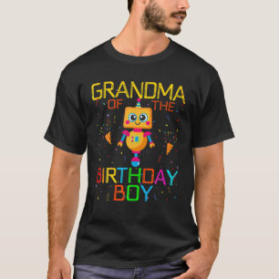Grandma Of The Birthday Boy Robotics Theme Family T-Shirt