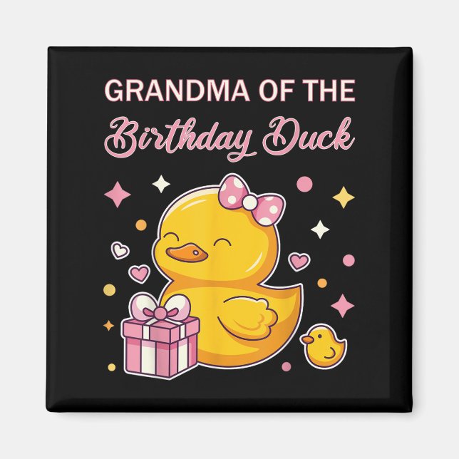 Grandma Of The Birthday Duck Christmas Anime Party Magnet (Vorne)