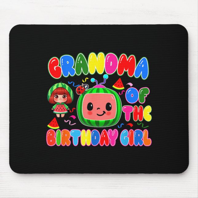 Grandma Of The Birthday Girl Melon Family Matching Mousepad (Vorne)