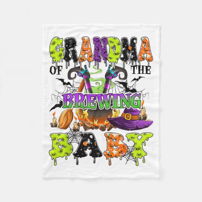 Grandma Of The Brewing Baby Soky Halloween Baby Sh Fleecedecke (Vorderseite)