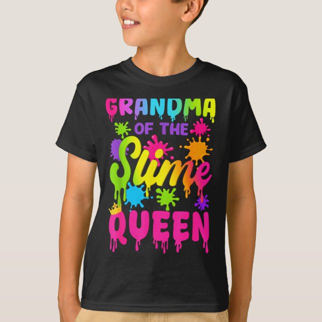 Grandma Of The Slime Queen Birthday Girl Family Pa T-Shirt (Vorderseite)