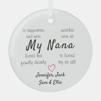 Grandma Personalized Glass Ornament Aus Glas