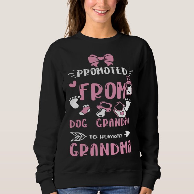 Grandma Promoted From Dog Grandma To Human Gra  Ba Sweatshirt (Vorderseite)
