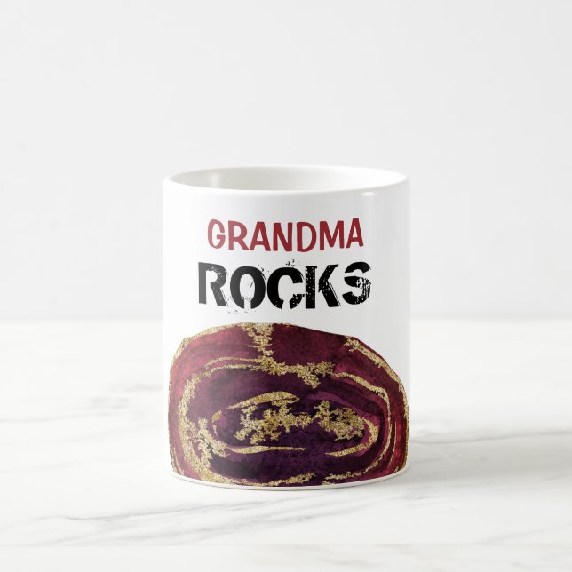 *~* Grandma Rocks Agate Glitzer Stone Lapidär Kaffeetasse (Mittel)