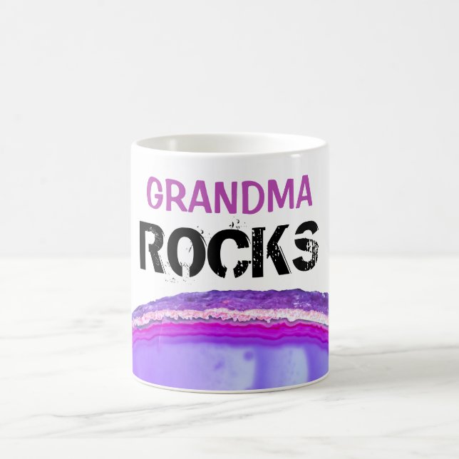*~* GRANDMA ROCKS Stone Lapidary Agate Slab Kaffeetasse (Mittel)