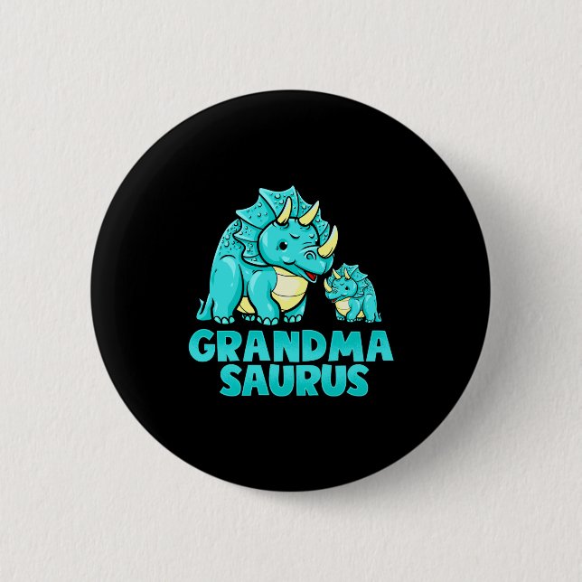 Grandma Saurus Funny Grandmasaurus Dinosaur  Button (Vorderseite)