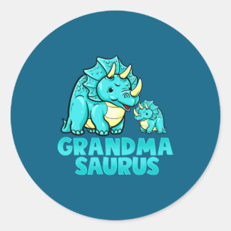 Grandma Saurus Funny Grandmasaurus Dinosaur  Runder Aufkleber