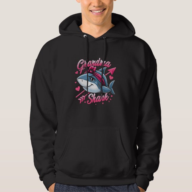 Grandma Shark Funny Shark Matching Family for Wome Hoodie (Vorderseite)
