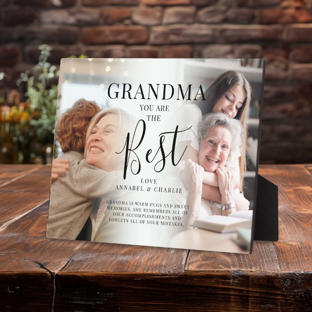 "GRANDMA" Sie sind die besten Fotos, Namen & Zitat Fotoplatte (Von Creator hochgeladen)
