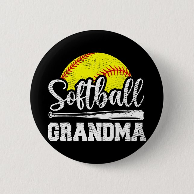 Grandma Softball Player Game Day Mother#39; #39;s Button (Vorderseite)