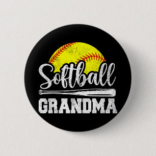 Grandma Softball Player Game Day Mother#39; #39;s Button