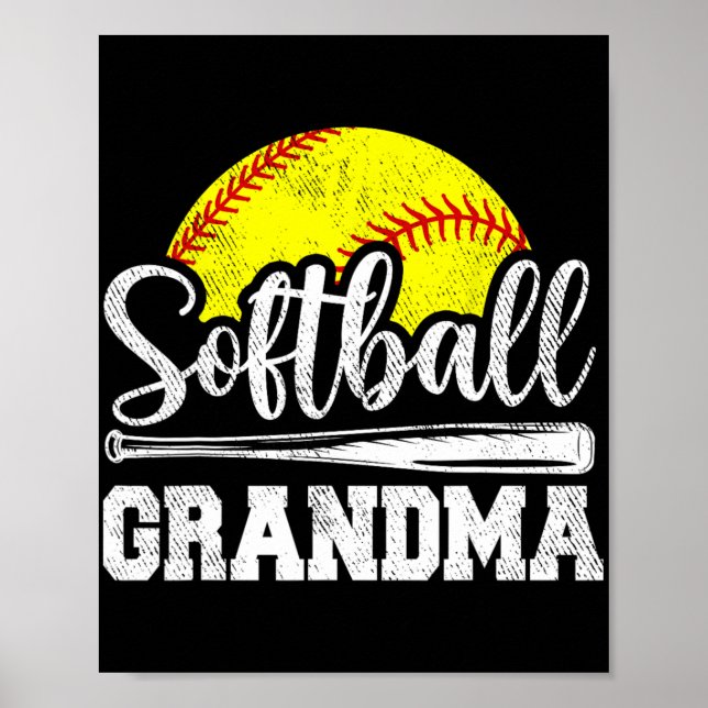 Grandma Softball Player Game Day Mother#39; #39;s Poster (Vorne)