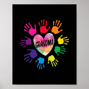 GRANDMA UND GRANDKIDS HERZLICHE FARBHÄNDE POSTER