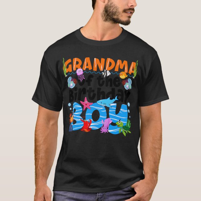 Grandma Under Sea Birthday Party Ocean Sea Animals T-Shirt (Vorderseite)