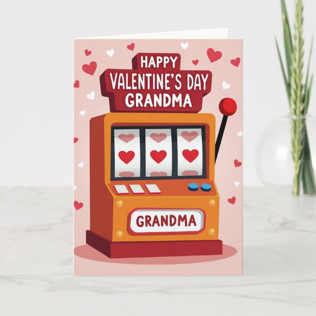 Grandma Valentines Day Jackpot Card Karte (Vorderseite)