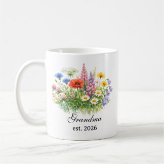 Grandma Wildflower Watercolor  Kaffeetasse