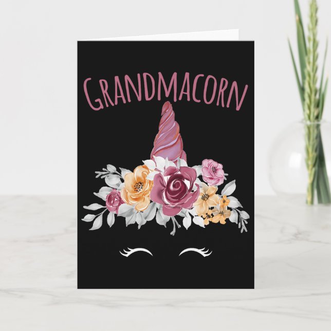 Grandmacorn Unicorn Grandma Premium  Karte (Vorderseite)