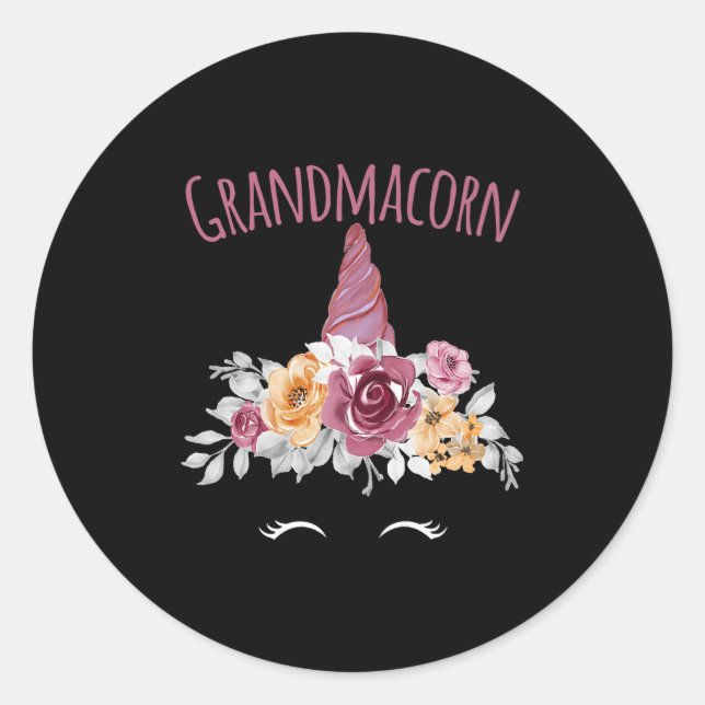 Grandmacorn Unicorn Grandma Premium  Runder Aufkleber (Vorderseite)
