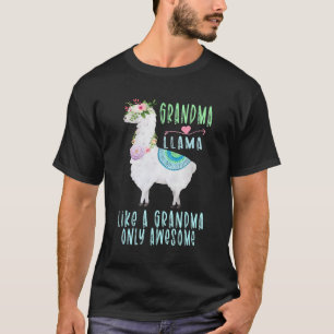 Grandmallama Wie eine Oma, nur großartige Lama Gra T-Shirt