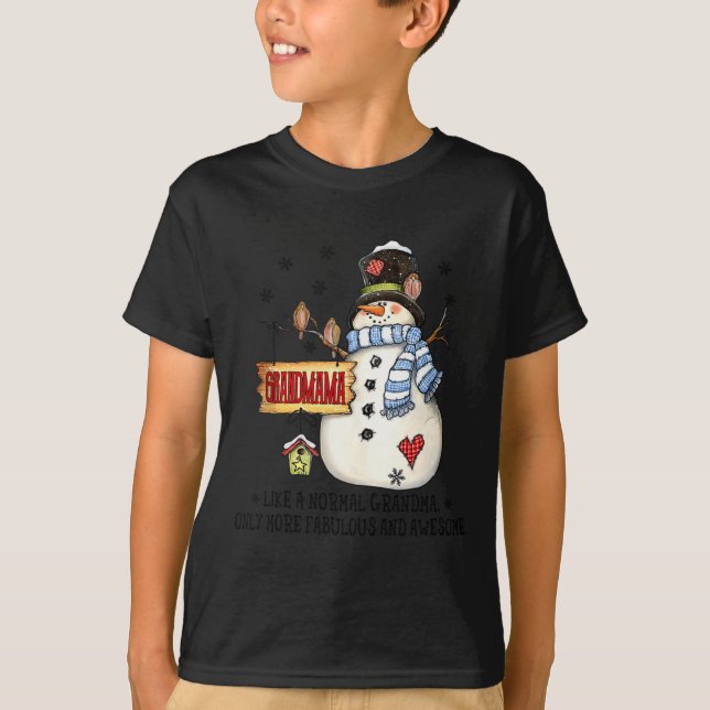 Grandmama Snowman Awesome Xmas Happy New Merry Chr T-Shirt (Vorderseite)