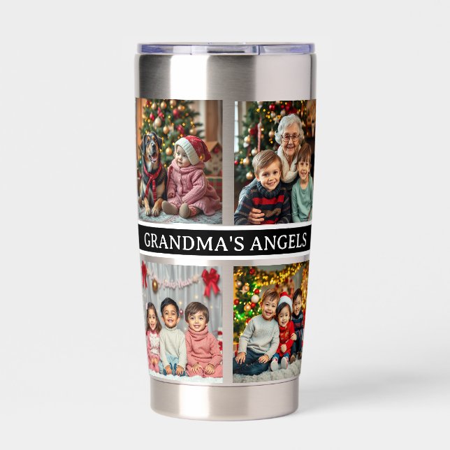 Grandma's Angels | 8 Photo Template Thermobecher (Vorderseite)
