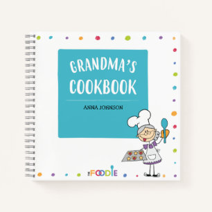  GRANDMA'S COOKBOOK Personalisiertes leeres Rezept Notizbuch