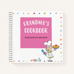  GRANDMA'S COOKBOOK Personalisiertes leeres Rezept Notizbuch