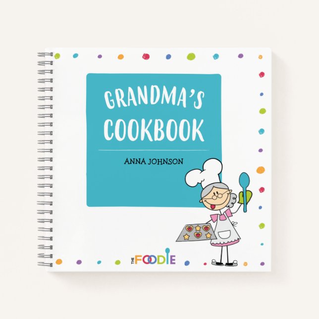  GRANDMA'S COOKBOOK Personalisiertes leeres Rezept Notizbuch (Vorderseite)