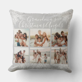 Grandma's Custom Elegant Christmas Photo Collage Kissen