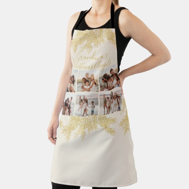 Grandma's Custom Elegant Christmas Photo Collage Schürze (InSitu)