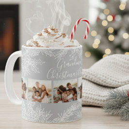 Grandma's Elegant Custom Christmas Photo Collage Kaffeetasse
