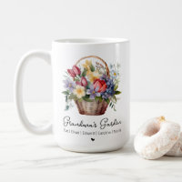 Grandmas Gartennamen Wasserfarbener Blumenkorb