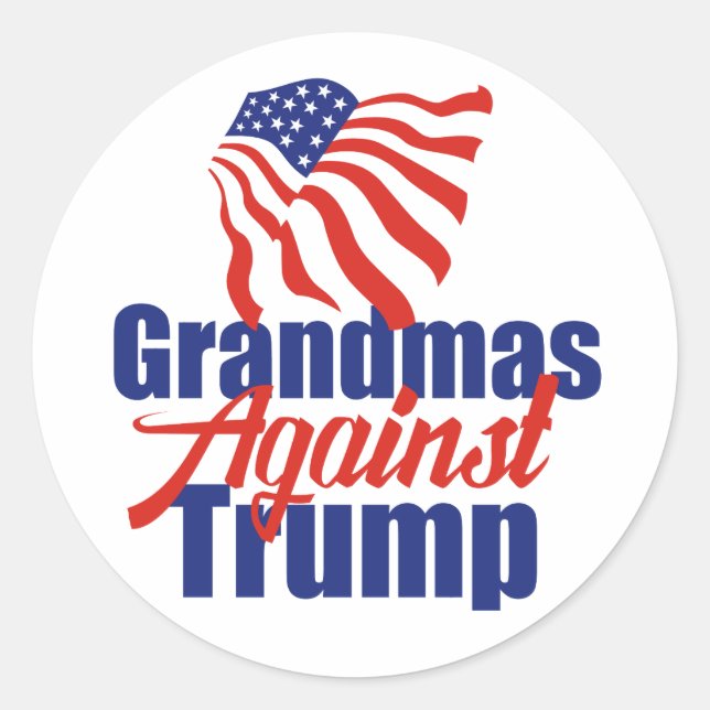 Grandmas gegen Trump Runder Aufkleber (Vorderseite)