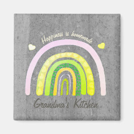 Grandma's Kitchen Rainbow 'Happiness is Homemade'  Magnet