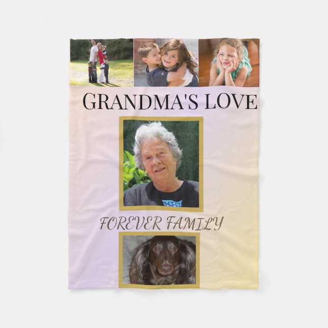 Grandma's Love & Forever Family Tribute Fleecedecke (Vorderseite)