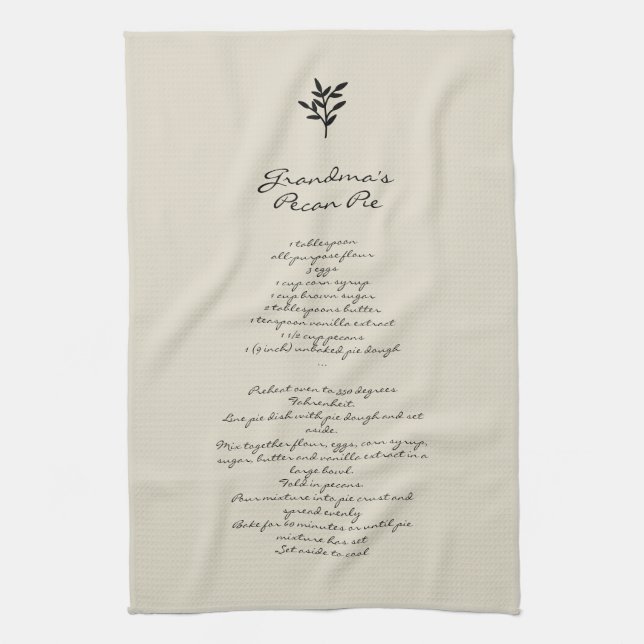 Grandma's Pie Recipe Kitchen Towel Vintage Geschirrtuch (Vertikal)