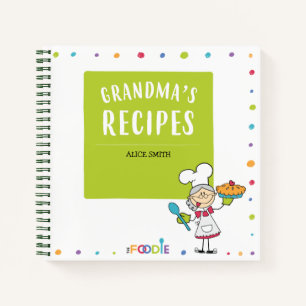 GRANDMA'S RECIPS Personalisiertes Leere Cookbook N Notizbuch