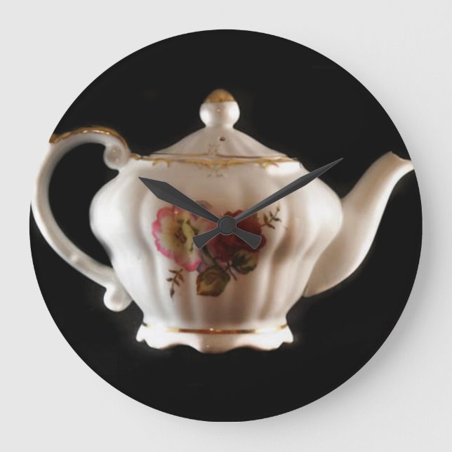 GRANDMAs TEA POT Große Wanduhr (Vorderseite)